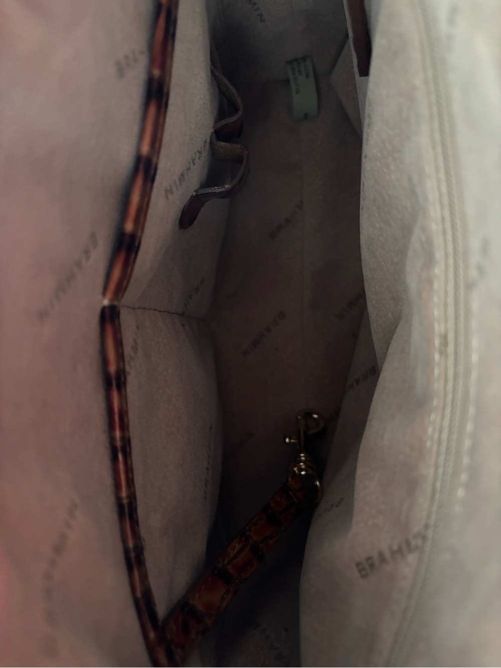 Brahmin Lorelei Pecan Melbourne Croc Embossed Leather Shoulder Bag - price firm - Picture 10 of 11